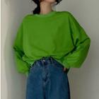 Crew-neck Oversize Long-sleeve T-shirt