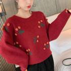 Cherry Applique Sweater