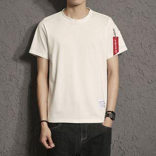 Lettering Zip Short-sleeve T-shirt