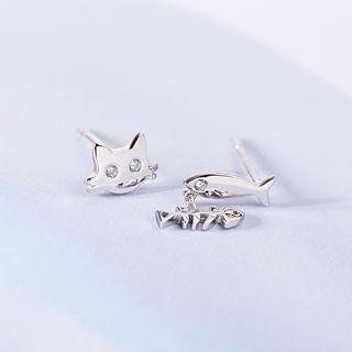 Asymmetric Animal Ear Stud