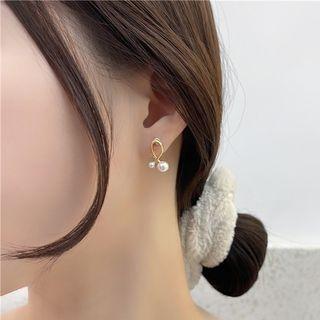 Faux Pearl Alloy Earring 1 Pair - Earring - Faux Pearl - Gold - One Size
