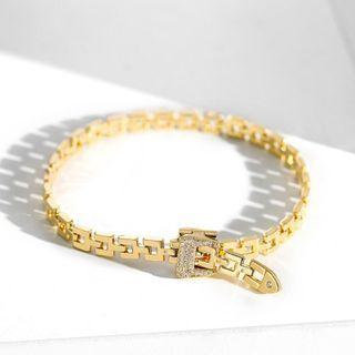 Buckled Alloy Bracelet Gold - One Size