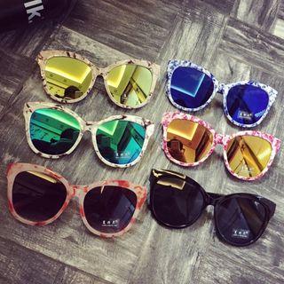Plain / Marble Print Frame Sunglasses