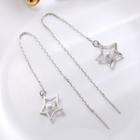 925 Sterling Silver Faux Pearl Star Drop Earring 1 Pair - Silver - One Size