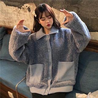 Two-tone Fleece Jacket As Shown In Figure - One Size