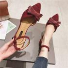 Ribbon Accent Ankle Strap Dorsay Flats