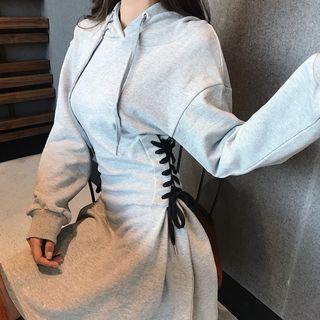 Lace-up Mini Hoodie Dress
