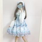 Bell-sleeve Lace Top/sleeveless Patterned Dress/hair Band