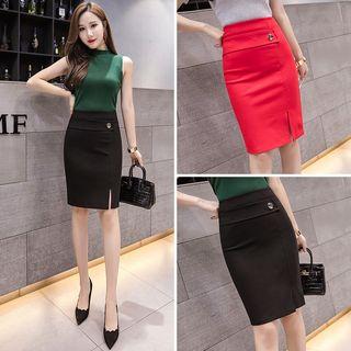 Slit Sheath Skirt