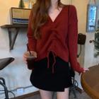 Drawstring Sweater Red - One Size