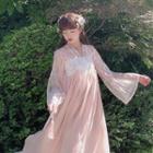 Traditional Chinese Long-sleeve Top / A-line Maxi Skirt