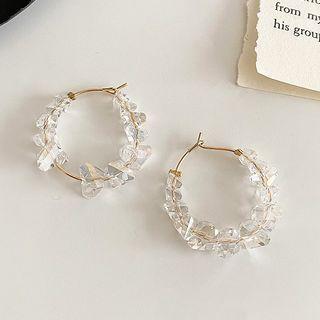Faux Crystal Hoop Earring 01# - 1 Pair - As Shown In Figure - One Size