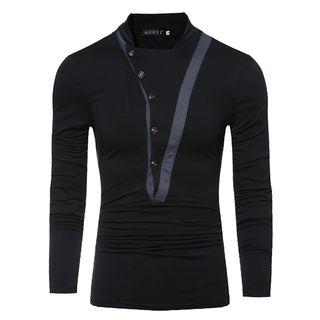 Buttoned Long-sleeve T-shirt