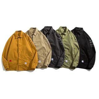 Long-sleeve Applique Shirt Jacket