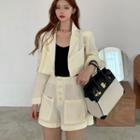 Cropped Open-front Blazer / Wide-leg Shorts