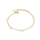 Simple And Sweet Plated Gold Hollow Heart 316l Stainless Steel Bracelet Golden - One Size