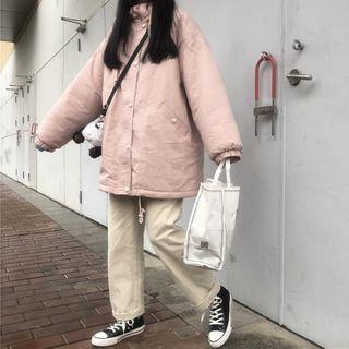 Padded Hooded Button Jacket