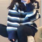 Striped Oversize Sweater Stripes - Blue & White - One Size