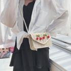 Woven Flap Crossbody Bag Off White - One Size