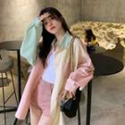 Color Block Shirt Pink & Light Yellow & Green - One Size
