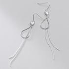 Geometry Rhinestone Drop Earring 1 Pair - Silver - One Size