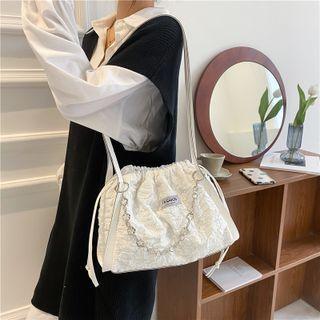 Applique Chain Detail Bucket Bag