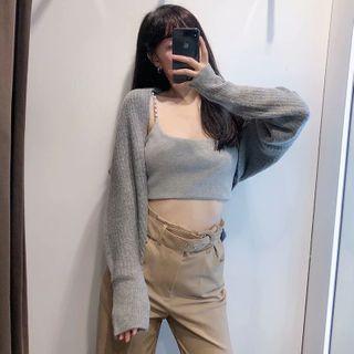 Knit Camisole Top + Knit Cardigan