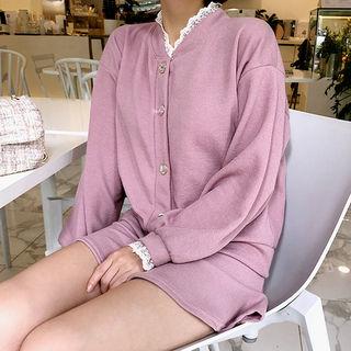 Cardigan & Flounced Miniskirt Matching Set