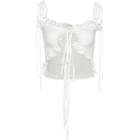 Spaghetti Strap A-line Dress / Ruffled Lace-up Camisole Top