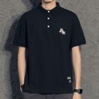 Short-sleeve Horse Embroidered Polo Shirt
