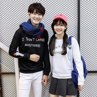 Couple Matching Letter Print Sweatshirt