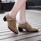 Block Heel Lace Up Shoes
