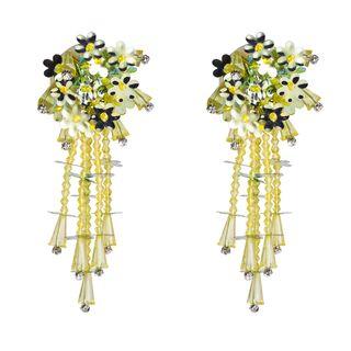 Acrylic Flower Fringed Earring