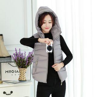 Padded Hooded Zip Vest