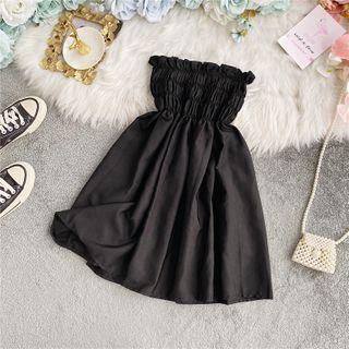 Plain Smocked Bandeau Mini Dress