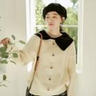 Sailor Collar Knit Blouse Almond - One Size