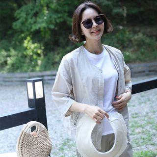 Frilled-detail Zip-up Jacket