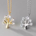 Tree Rhinestone Pendant Sterling Silver Necklace