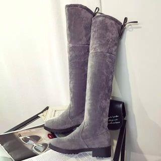 Low Heel Hidden Wedge Over-the-knee Boots