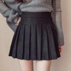 Faux Suede Mini Pleated Skirt