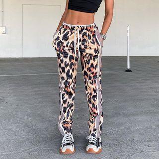 High Waist Leopard Print Sweatpants