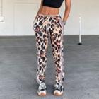 High Waist Leopard Print Sweatpants