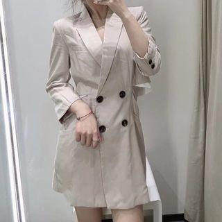 Two-tone Short Sleeve A-line Mini Dress