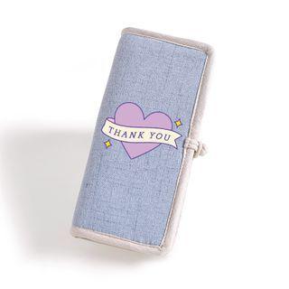 Heart Print Canvas Coin Purse