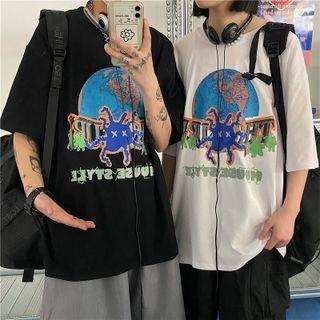 Couple Matching Cartoon Print T-shirt