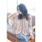 Bell-sleeve Patterned Blouse