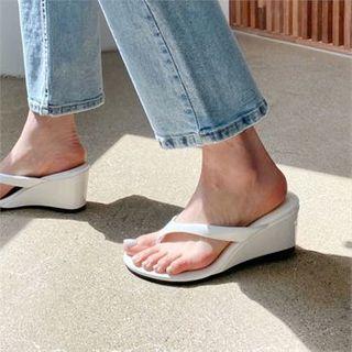 Wedge-heel Patent Flip-flops
