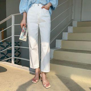 Flat-front Straight Cotton Pants