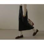 Woolen Long H-line Skirt With Belt