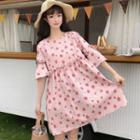 Strawberry Bell-sleeve Mini A-line Dress